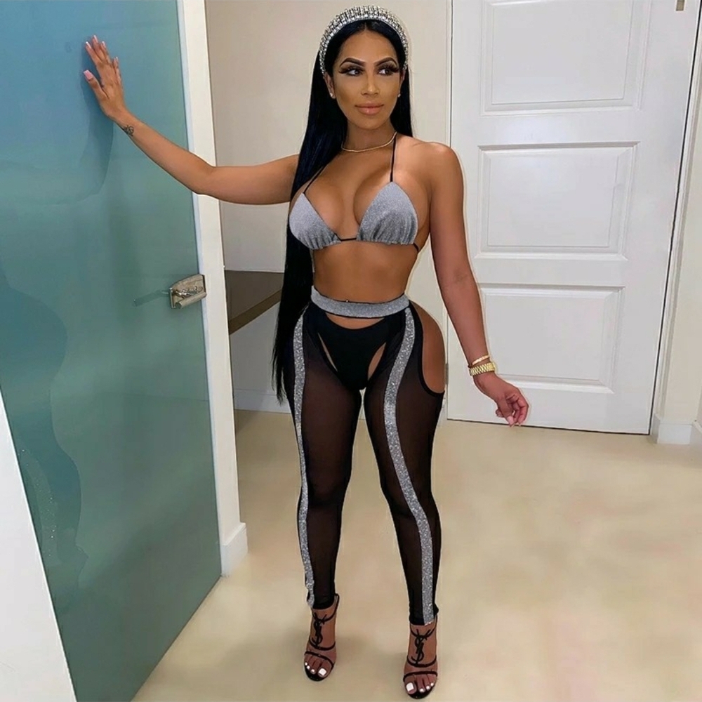 Stylish Black and Gray Three-Piece Set